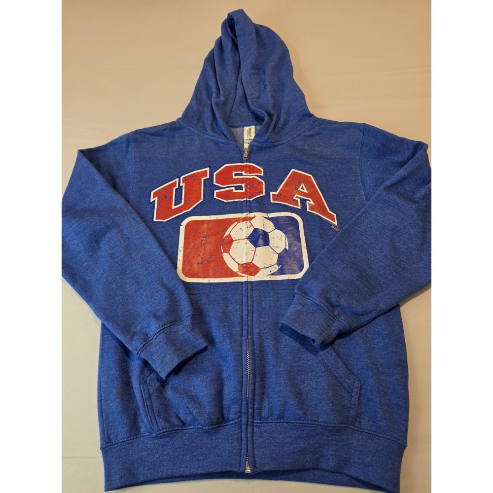 USA Soccer Independent Womens M Long Sleeve Full Zip Hooded Sweatshirt